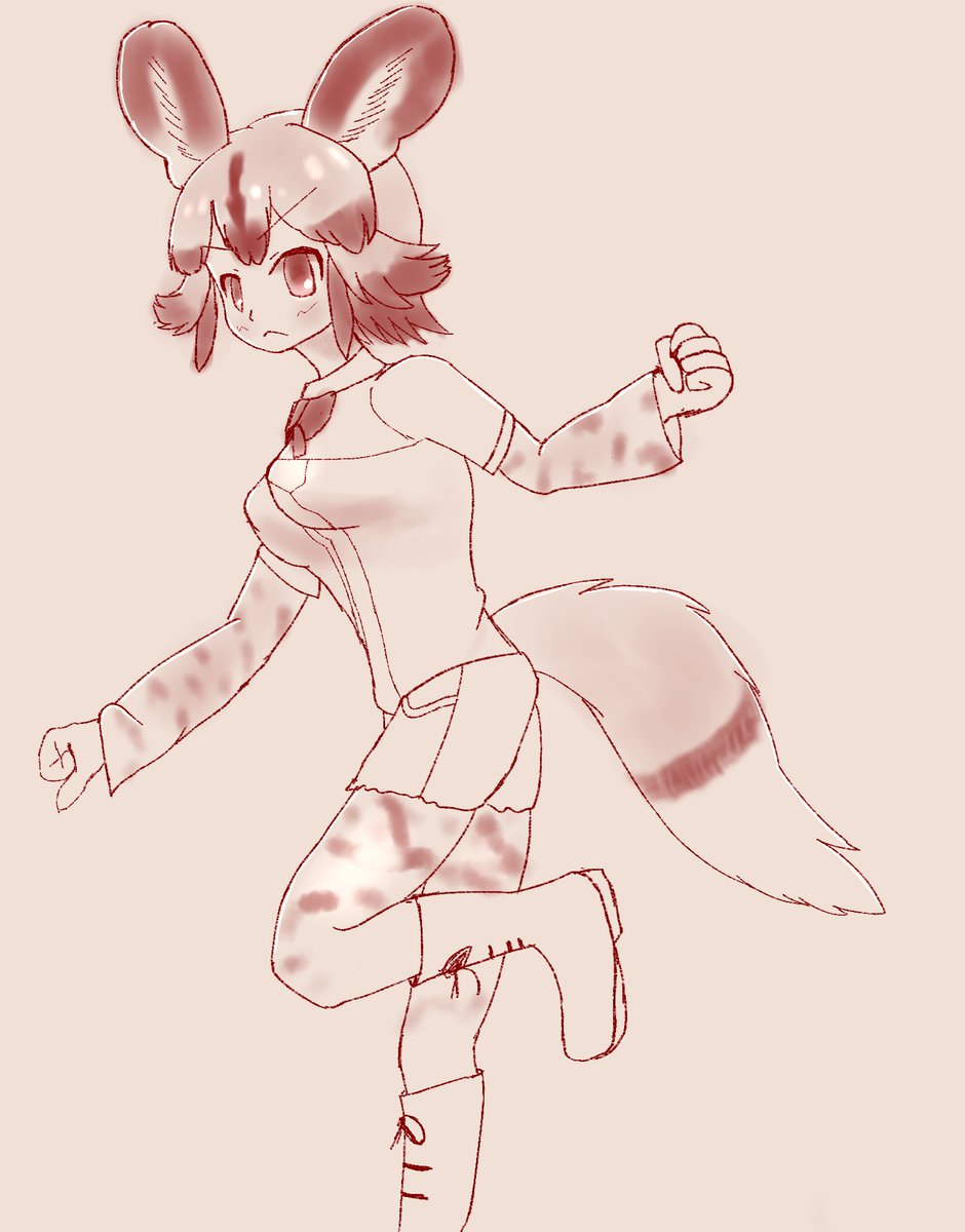 #世界リカオンの日  #けものフレンズ 
リカオンの日なのでリカオン描きました(遅刻) 