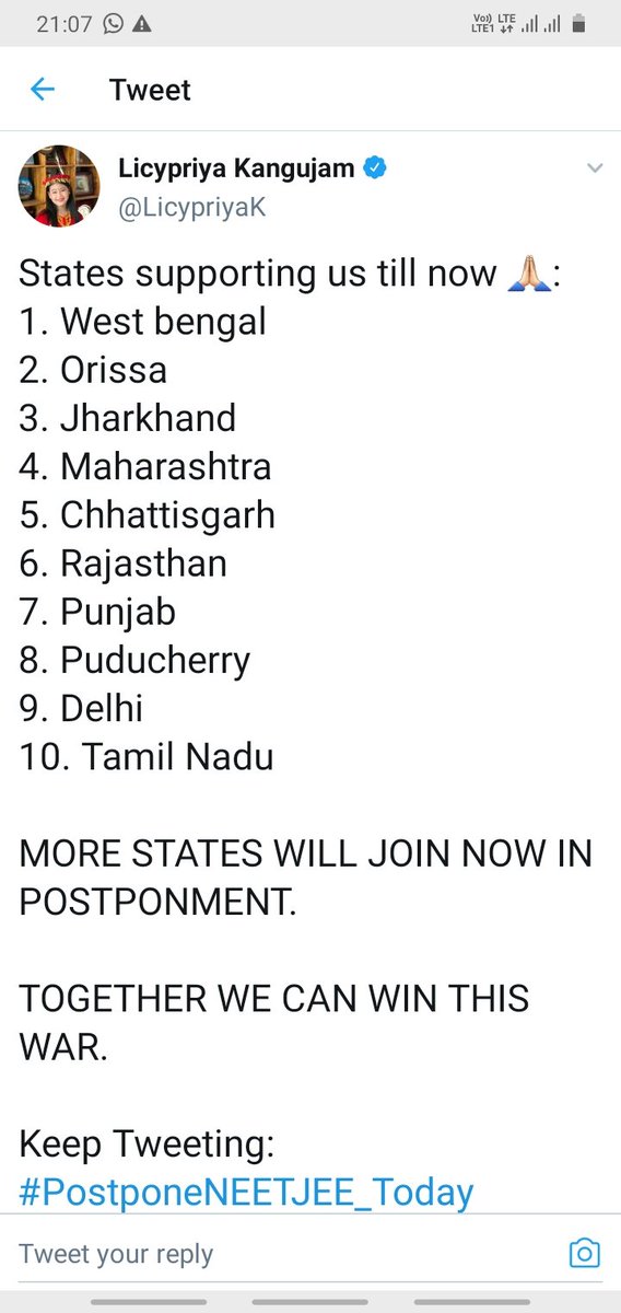 dummida_sai's tweet photo. #PostponeJEE_NEETinCOVID 
#PosponeJEENEET_Today 
Ap cm sir please support for postponing  of exams many other states are supported https://t.co/w9CNREaciI