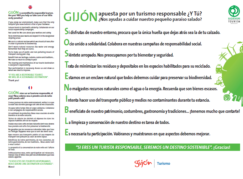 ¿Sabías que #Gijón #Xixón tiene un decálogo para el turista responsable 🧳🌿 ? Compártelo para sensibilizar a los turistas que nos visitan 🙂👍
Y sobre todo:
⬅️1,5m➡️🤲🧼😷
#destinoresponsable