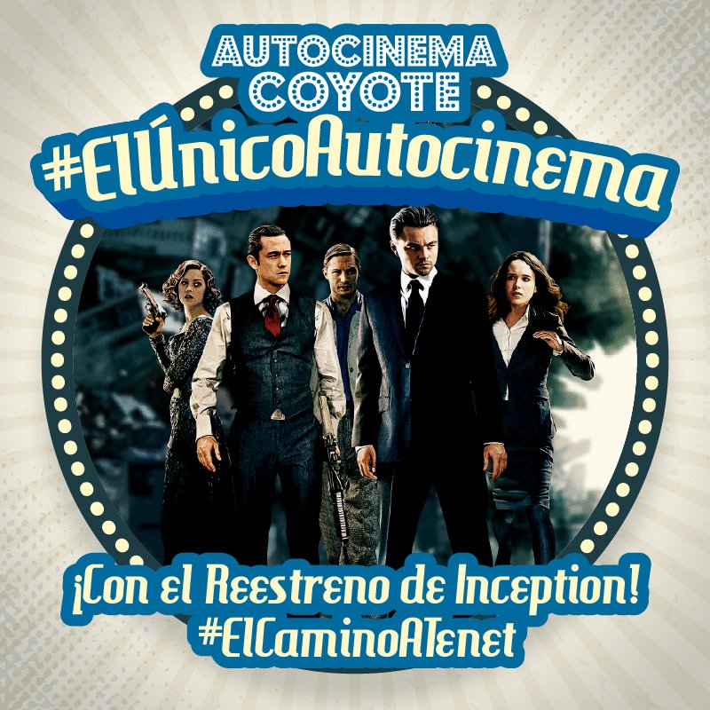 AutocinemaC's tweet photo. Así que eres muy fan de #Nolan 🎬 ¡Mira lo que tenemos para ti! Su obra maestra llega para meterse a tus sueños 😱🔥 En lo que esperas el estreno de #Tenet ¡Ven a revivir #Inception a Autocinema Coyote! 🔥
🎲♟BOLETOS: https://t.co/Ty6DniXL8f
#ELCaminoATenet https://t.co/lahNNywPqL
