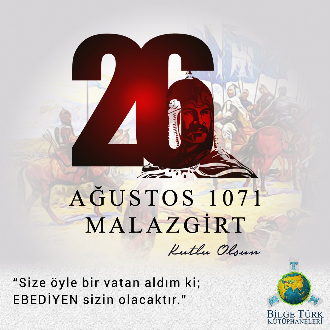"Size öyle bir vatan aldım ki; ebediyen sizin olacaktır!"

#26ağustos1071 #1071 #malazgirt1071 #malazgirt #zafer