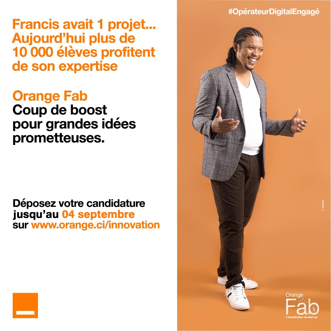 CI_Orange's tweet image. Vous êtes porteur d&apos;une startup et désirez obtenir un coup de pouce ?
Inscrivez-vous avant le 04 Septembre à la saison 6 d&apos;@CI_OrangeFab et bénéficiez d&apos;un soutien pour le développement de votre projet.
Candidatez ici ➡ bit.ly/2PxPoZf.  
#OpérateurDigitalEngagé