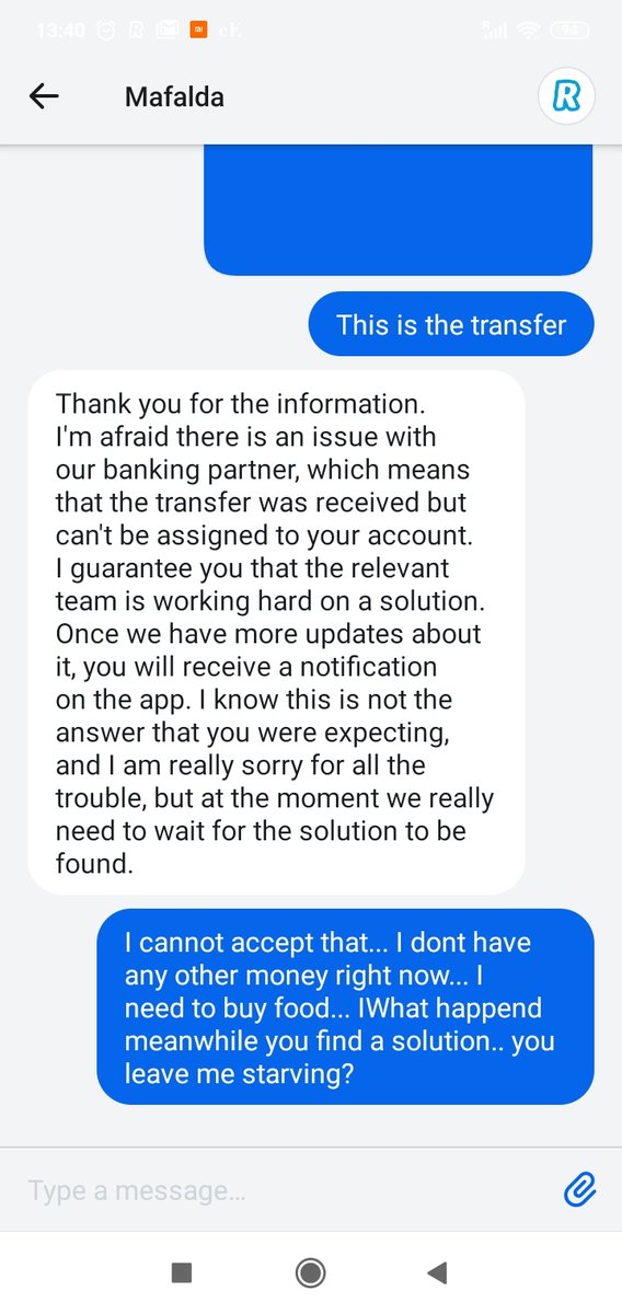 cryptokakke's tweet photo. @RevolutApp Is not helping the people affected by their banking problem 8 days ago.. And they leave me die in hunger. https://t.co/3qbMXykvYK