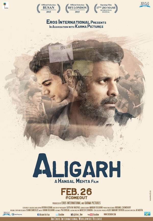 78. Aligarh (2016): “Poetry is not in the words. It's in the interval between the words, the pauses, the silences.” Dr. Shrinivas Ramchandra Siras, a professor on whom a sting operation was carried out to determine his sexual orientation, forms a special bond with a journalist.