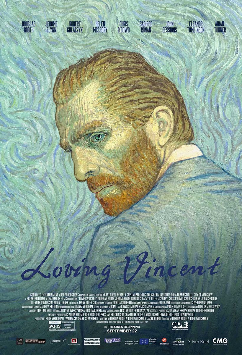 86. Loving Vincent (2017): Presented in an oil painted animation. A young man comes to the last hometown of painter Vincent van Gogh to deliver the troubled artist's final letter and ends up investigating the artist's final days.