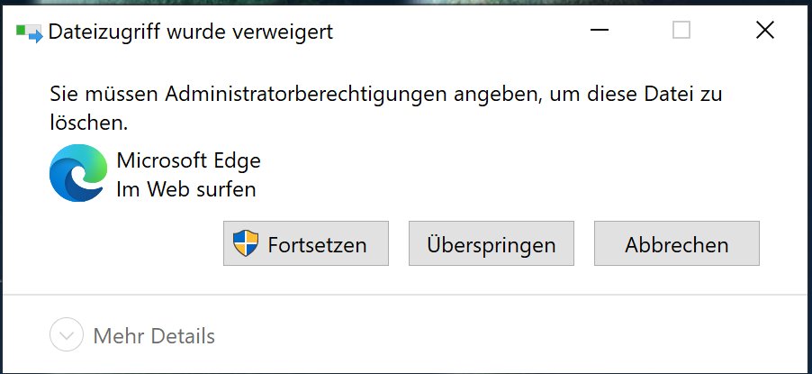 Kaebi_'s tweet photo. #shittydesign Man braucht Administratorberechtigung um eine Verknüpfung von Microsoft Edge zu löschen. https://t.co/BCr9zk8I5b