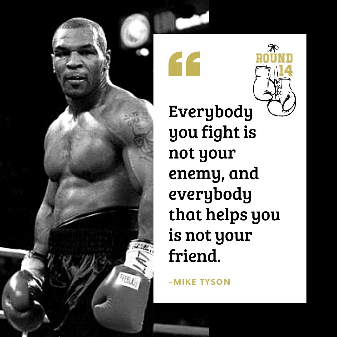 Round 14 (@round14_life) on Twitter photo Well said by the great Iron <a href="/MikeTyson/">Mike Tyson</a>! Keep your friends close and your enemies closer. Who's ready to see this guy in the ring again soon? 🥊
#miketyson #ironmike #boxing Well said by the great Iron <a href="/MikeTyson/">Mike Tyson</a>! Keep your friends close and your enemies closer. Who's ready to see this guy in the ring again soon? 🥊
#miketyson #ironmike #boxing