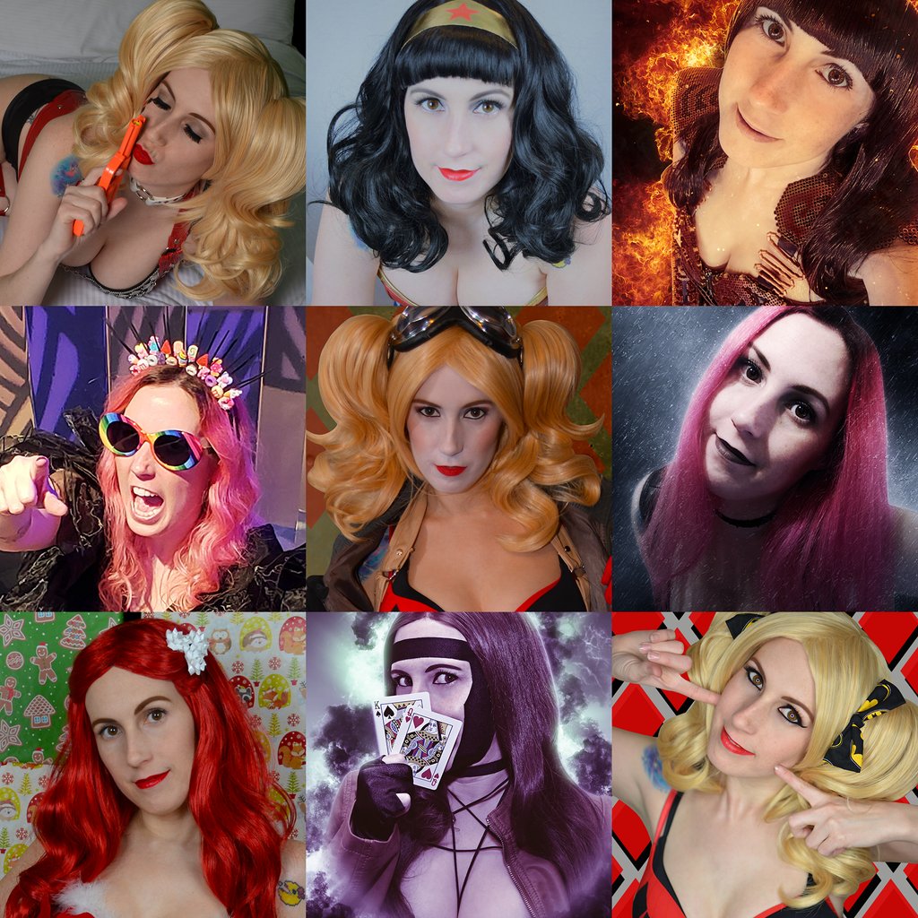 Thought I'd jump in on the #faceyourcosplay fun. I made 2, this one has mostly comic characters. Can you name all the faces?

🖤🖤🖤🖤🖤

#cosplay #harleyquinncosplay #wonderwomancosplay #xenawarriorprincesscosplay #candyqueen #punishercosplay #poisonivycosplay #gambitcosplay