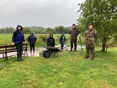 Yesterday the staff team held a #conservation task day @rafboulmer. The team gave a helping hand and provided advice on their impressive mosaic of #wildlifehabitats. Fabulous #partnership working! @NorthWildlife @northcoastaonb #NationalLotteryHeritageFund