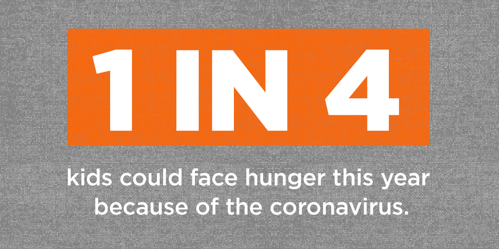 Before this pandemic hit 1 in 7 kids in the U.S. lived with hunger. As schools and businesses close and family budgets are stretched thin, that number is rising. 1 in 4 children could face hunger this year because of #COVID19. Learn more: bit.ly/33jqFxT