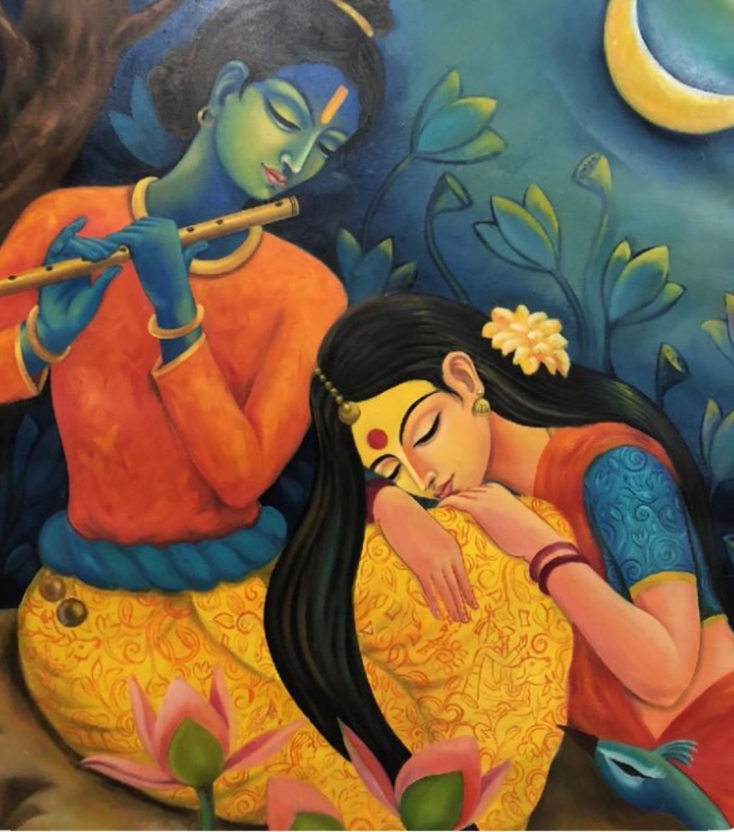 The first time when Radha came to meet Krishna, she was so surprised that, Krishna was sitting with so many girls in night. Later Krishna explained that these are Shrutis and you forget everything but we still remember,