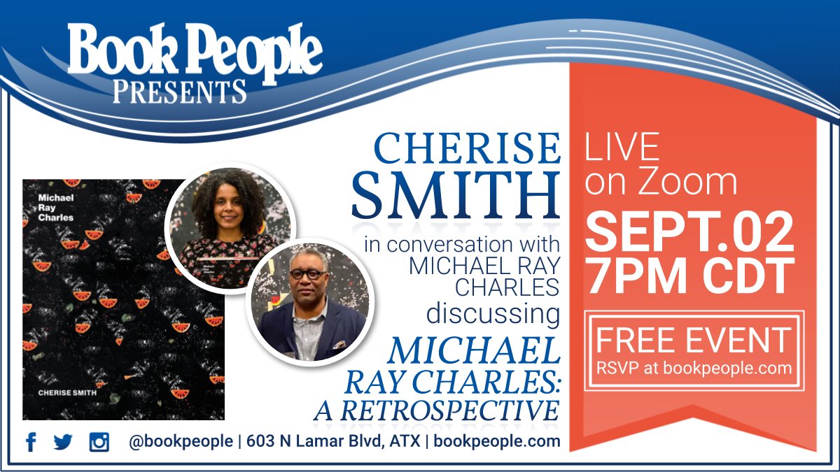 CheriseSmithPhD's tweet photo. Come out to Book People’s virtual space to participate in my book talk with artist #MichaelRayCharles One week from today, 2 Sep 2020 at 7pm central. #newbook @michaelraycharles https://t.co/lJGhZJq17B