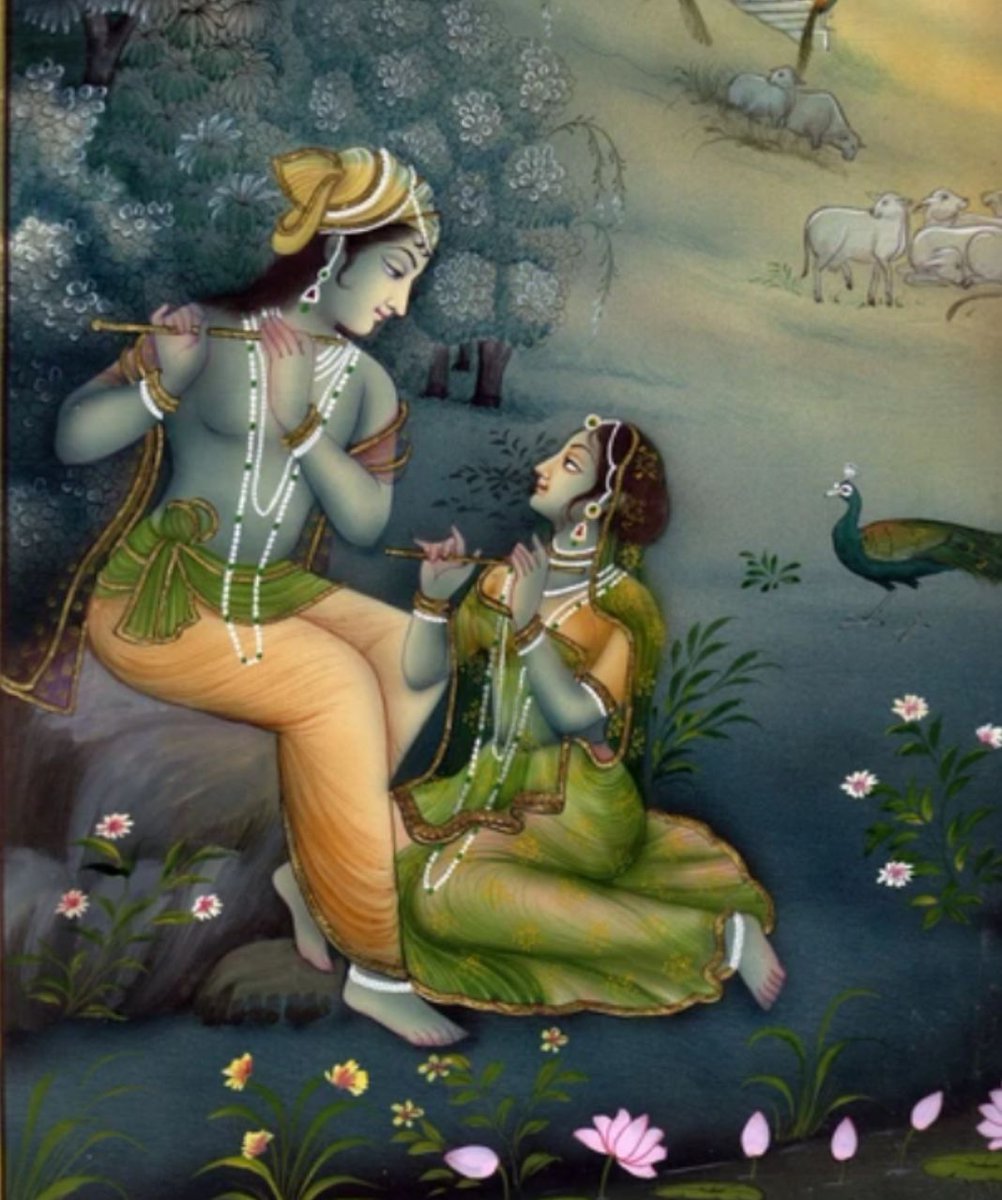 The story of Krishna's flute Once upon a time in Vrindavan, when Shiv decided to visit krishna. When Krishna decided to born on earth, Radha and Shrutis(the Knowledge living forms) felt helpless, that what will happen if Krishna will leave us alone in Golok.