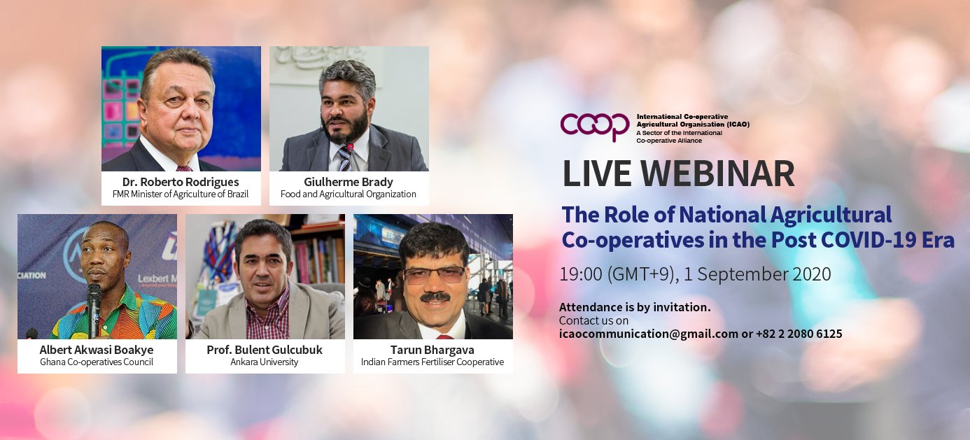 International Cooperative Alliance - Africa On Twitter: "Icao Is Pleased To  Invite You For A Two-Hour Live Webinar On 'The Role Of National  Agricultural Cooperatives In The Post Covid-19 Era'. Kindly Contact