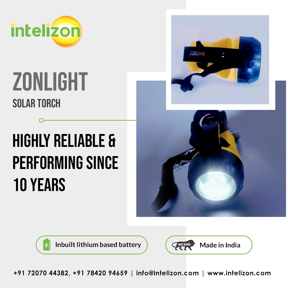 IntelizonEnergy's tweet photo. Our customer has shared that our oldest product Zonlight, a Solar torch is still functioning after 10yrs. It speaks to the Made in India quality and reliability of Intelizon designed products.
#solarflashlight #solartorchlight #solarenergy #MadeInIndia https://t.co/0uI7cikY3y