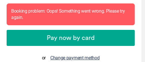 @TrainlineTeam
I am trying to change a ticket and pay for the new journey, but the site won't accept any payment. It keeps taking me back to the same page when I press 'pay', or saying the below. Could you help please? Thanks!