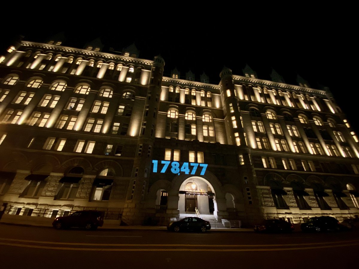 DavidCornDC's tweet photo. The Trump Hotel in Washington last night. https://t.co/g7QqawTBiV