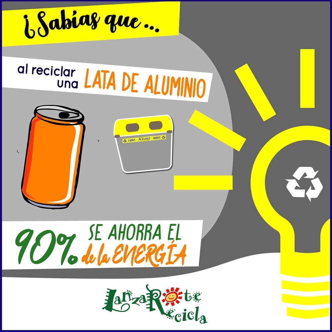 ♻️#RECICLALATAS ♻️  El ahorro energético al fabricar una lata de aluminio a partir de material reciclado llega a ser del 90%  😮  ¿Sabes dónde separar tus latas?🤔  En el contenedor...¡#Amarillo! 👏💛♻️