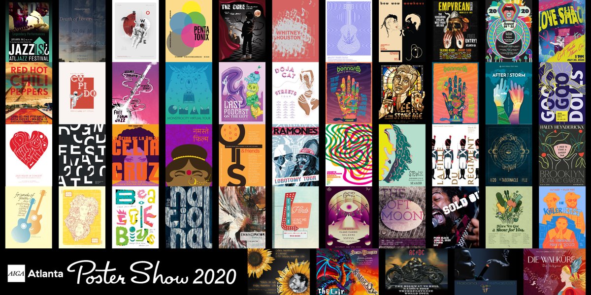 AIGAatl's tweet photo. Our 2020 Gig Poster Show is today from 7-8 pm EST! You’ll hear from an all-star line-up of great poster designers: @tracieching @BrianSteely and @methane_studios https://t.co/VpsyDCwqkS
#designatlanta #AIGAatl #AIGApostershow2020 #postershow #posterdesign #gigposter https://t.co/AvJTjnbvL3