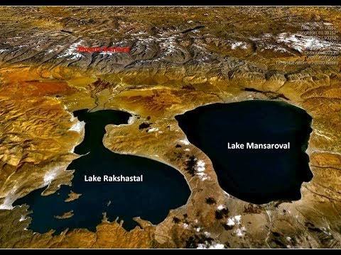  #Thread onManasarover and Rakshastal The two lake located next to each other and divided by a thin isthmus of mountain.Manasarover is the sacred fresh water lake & round like Sun.Rakshastal is devil brackish water & has the shape of Crescent moon.