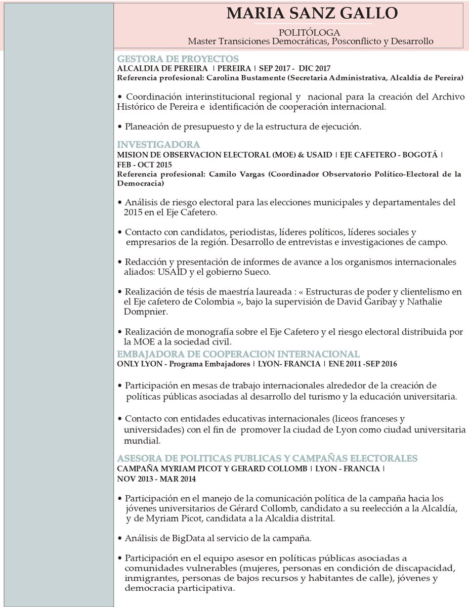 DrRomainBrunel's tweet image. Mi esposa lleva meses buscando empleo.
Les agradezco el retuit para ayudar a difundir su perfil.
Políglota (🇫🇷🇬🇧🇨🇴🇧🇷), graduada de la Universidad de Lyon en Francia: Pregrado en Ciencias Políticas y Relaciones Internacionales, Maestría en Posconflicto. 
Su experiencia en hilo🧵👇
