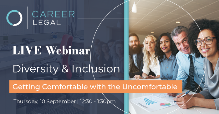 CareerLegal's tweet photo. Register now for our LIVE Panel Discussion 'Getting Comfortable with the Uncomfortable' Thurs, 10 September at 12:30pm,

Click here to register and find out more about our event and our speakers: https://t.co/V28ZTVVOaD

#diversityandinclusion #blmmovement #makingachange https://t.co/47IFhCrxv4