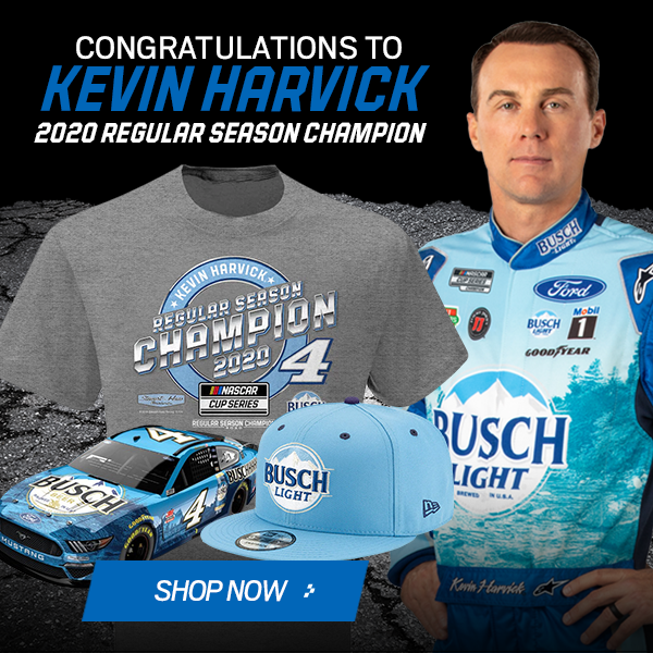 Congratulations to Kevin Harvick on winning the 2020 NASCAR Cup Series Regular Season Championship!! Shop his Gear nas.cr/2QncQsK <a href="/NASCAR/">NASCAR</a> <a href="/KevinHarvick/">Kevin Harvick</a> <a href="/StewartHaasRcng/">Auxiliary Racing</a>
