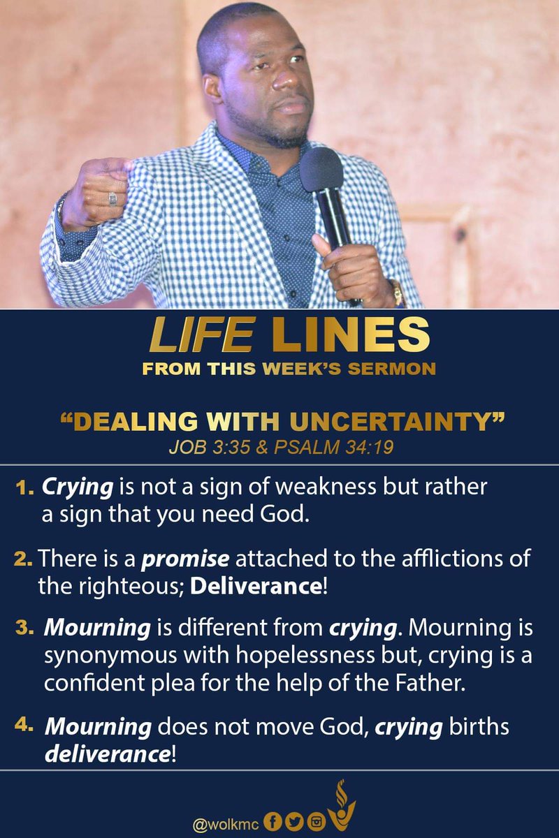 Hey E-Family!😁😁 Missed last week's service? No worries! 
Here's a midweek "Life Line" from the sermon to keep you going! Click the link for a #replay of our #LifeAglow Virtual Service last Sunday "Dealing with Uncertainty"➡️
facebook.com/wolkmc/videos/…
#lifeaglow #lifegiver #wolkmc