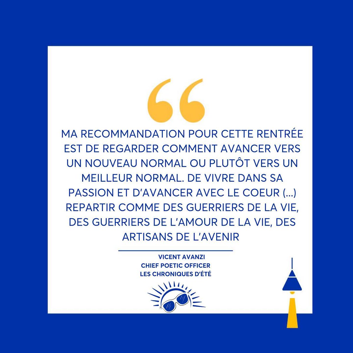 VincentAvanzi's tweet photo. Merci Doria pour cette chronique de rentrée The Lighthouse Podcast ✨🙏💫
#LesLeadersEclaireurs #AChiefPoeticOfficersDelight #Cobuild20 #LeCercleDesPoètesApparus #MeilleurNormal #ChiefPoeticOfficer #Lapoésiesauveralemondeetnoussommestousdespoètes
https://t.co/daX5gfeh29 https://t.co/1pOBt5l2c7