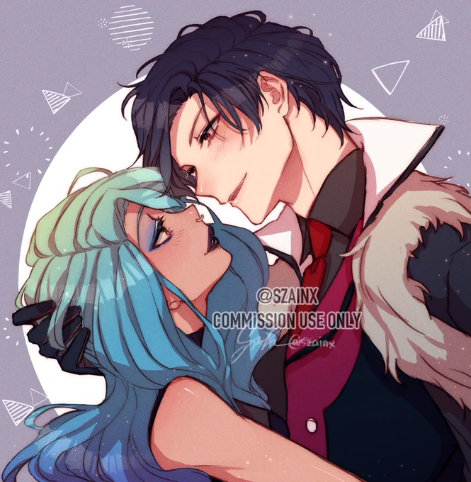 One of the sketch commission batches that I've finished! Commissioners' MCs with their favorite demon🥺💕 commissioned by @thalfox and @stayxfierce !! #obeyme #commission #obeymemammon #obeymelucifer 