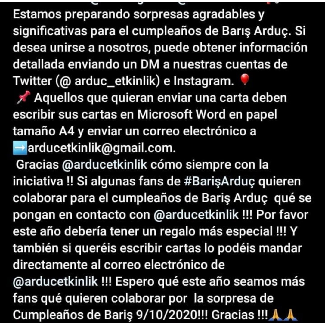 Evento para el cumple de <a href="/baris_arduc/">Barış Arduç</a> venga ánimo a tod@s l@s fans.