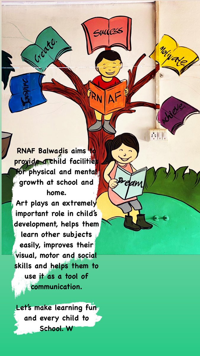 RNAFMUMBAI's tweet photo. RNAF Balwadis aims to provide a child facilities for physical and mental growth at school and home. Letโs make learning fun, classrooms more interactive and take every child to school and learning well ๐๐๐๐ฎ๐ณ #readandwriteIndia #rnaf #educatingthroughArt https://t.co/4QgDdq7U9U