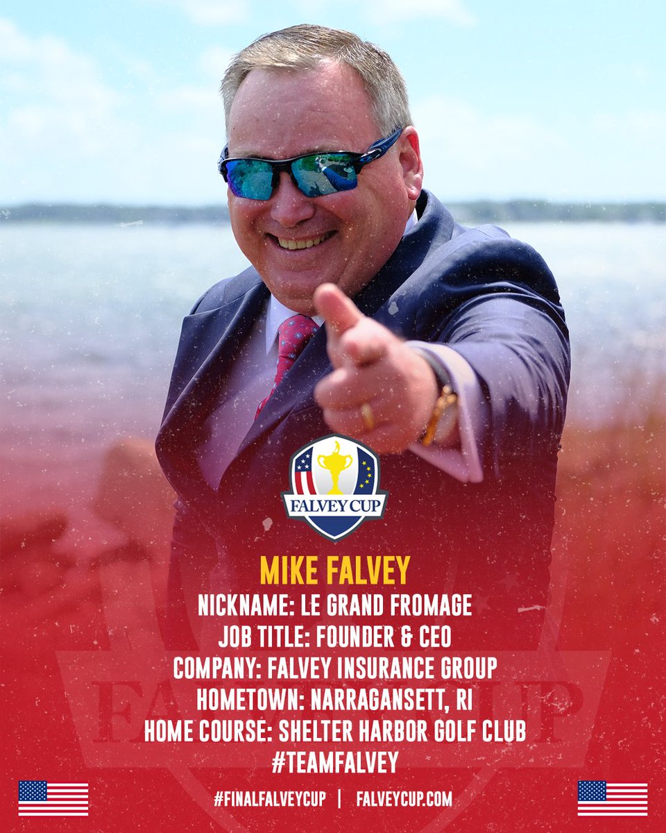 FalveyCup's tweet photo. Mike “Le Grande Fromage” Falvey is the only person to play at all 10 Falvey Cups for #TeamFalvey. It’s Mike’s birthday today, so we bet he will make a wish to break the 5-5 tie at the#FinalFalveyCup and bring home the cup!
#Golf #Golfing #GolfTournament  #GoodGolf #RI #teamlloyds https://t.co/Mu5VoXBSBp