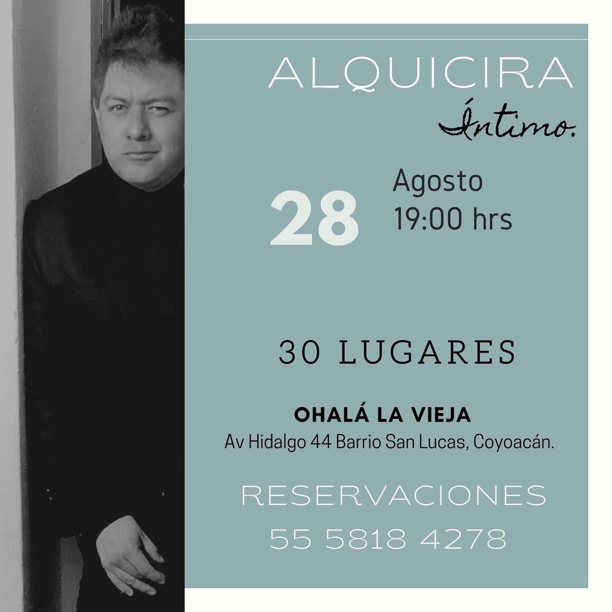 Este viernes apegados a la “ nueva normalidad “ tendremos la oportunidad de disfrutar de la voz de Alfonso Alquicira.Habra cupo limitado a 30 personas.Con todas las medidas de seguridad para ustedes y para nosotros.
Un respiro y un ratito para reencontrarnos.Acompáñenos !!
