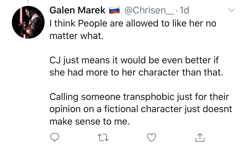 because of what they do. And hell there are people who understand CJ point I’m not sure how so many of you missed it. The main problem I have with this is that I’m worried that the same people who are using this argument of you’re not X so you can’t talk about x topic will