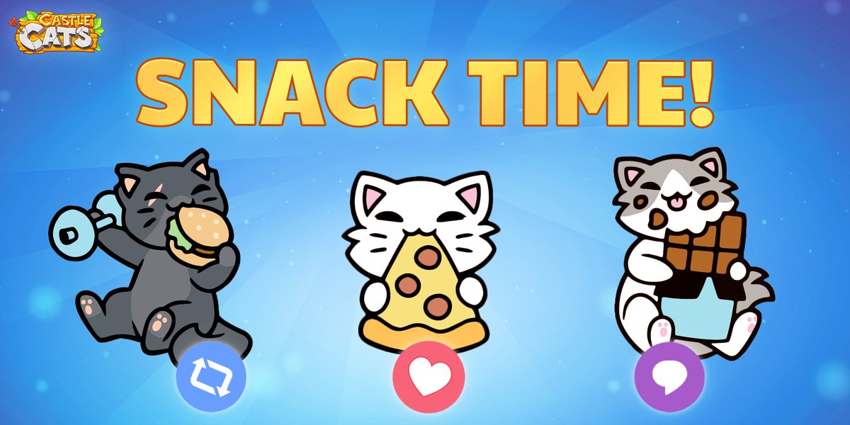 🍫Snacks are the best way to spice up your gaming time! 🎮
What's your favorite type of snack? 

Sprinkles' favorite kind of snack is Ice cream! 🍦🍧 What do you think Francis would choose? 💎

#CastleCats #MobileGame #CatGame #GamingTime #SnackTime #FavoriteSnack