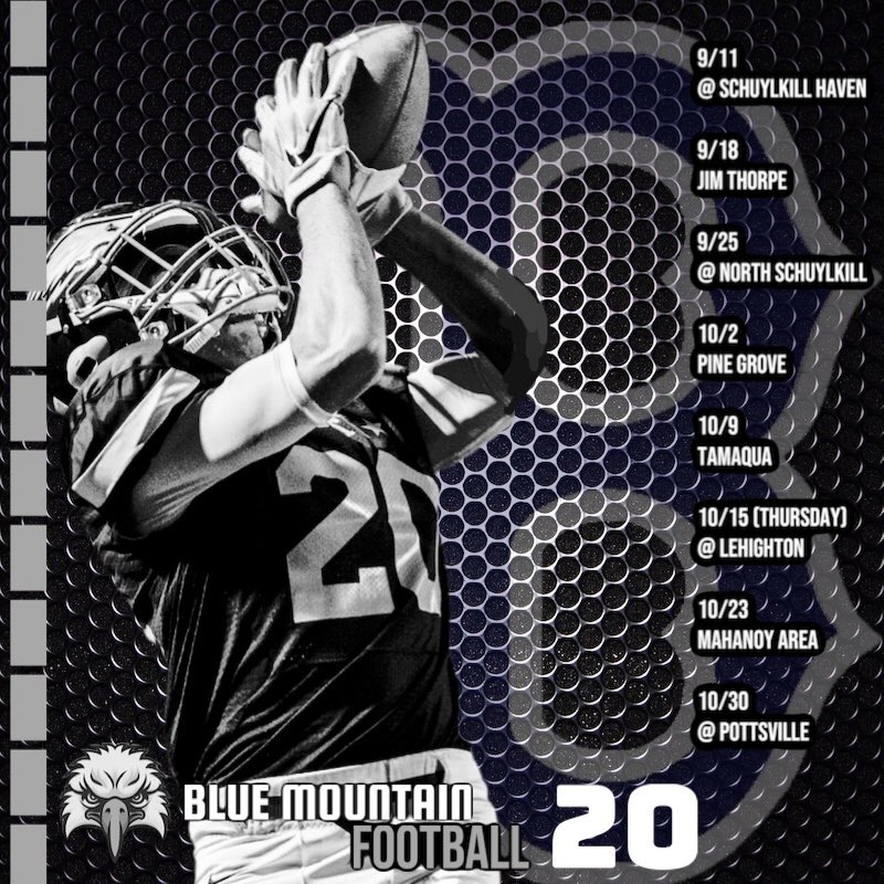 BMSD_Football's tweet photo. Your 2020 Blue Mountain Eagles schedule! #EaglePride #eaglesflyhigh20 #weo https://t.co/TUJeMBdCVd