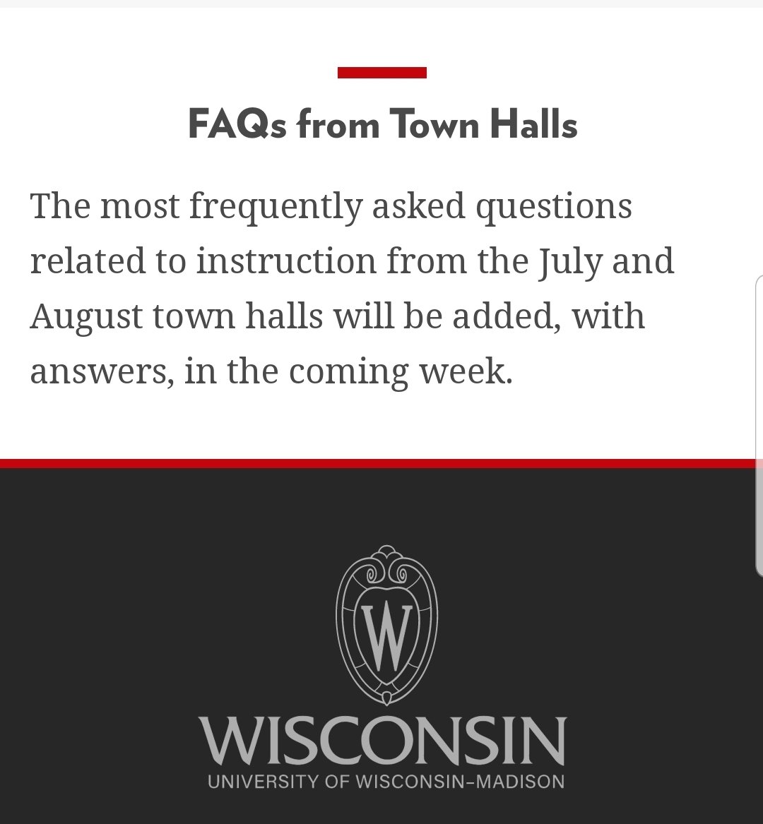 Dear  @UWMadison admin: You've had our questions since July 29. At this time next week, I will be in a classroom teaching a class.If you can't even answer our questions, why are we supposed to trust you with our lives and the lives of our community?