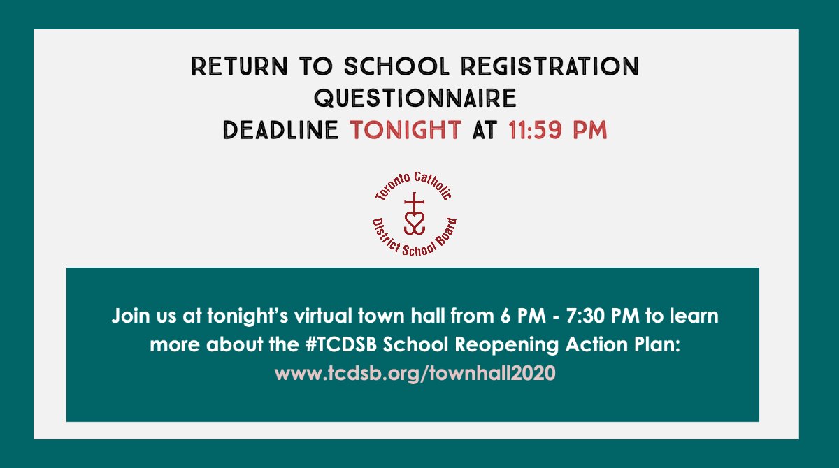 Toronto Catholic District School Board on Twitter "This is a reminder