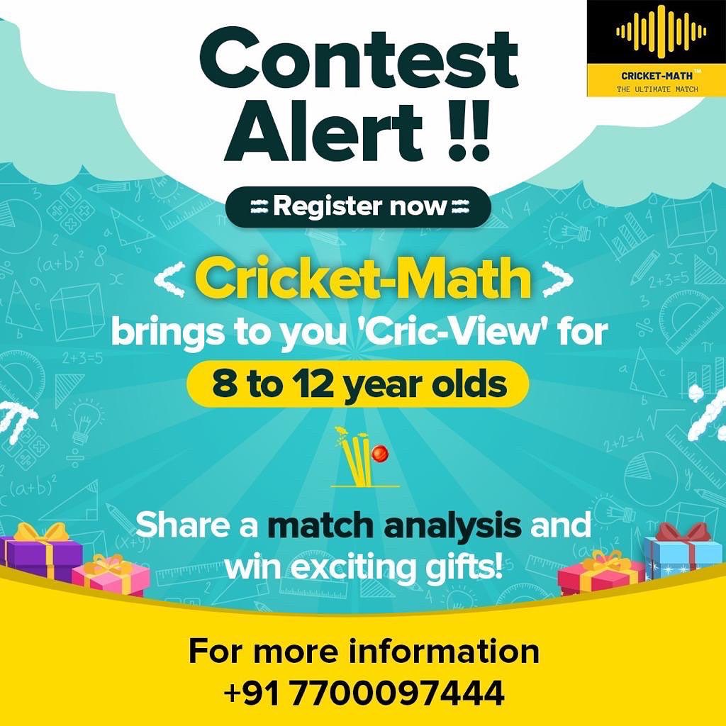 AgarkarFatima's tweet photo. Have to smile when something you ideate gets an overwhelming response! #cricket #math #contest #cricview #cricketmath https://t.co/j0lnnrOrr8