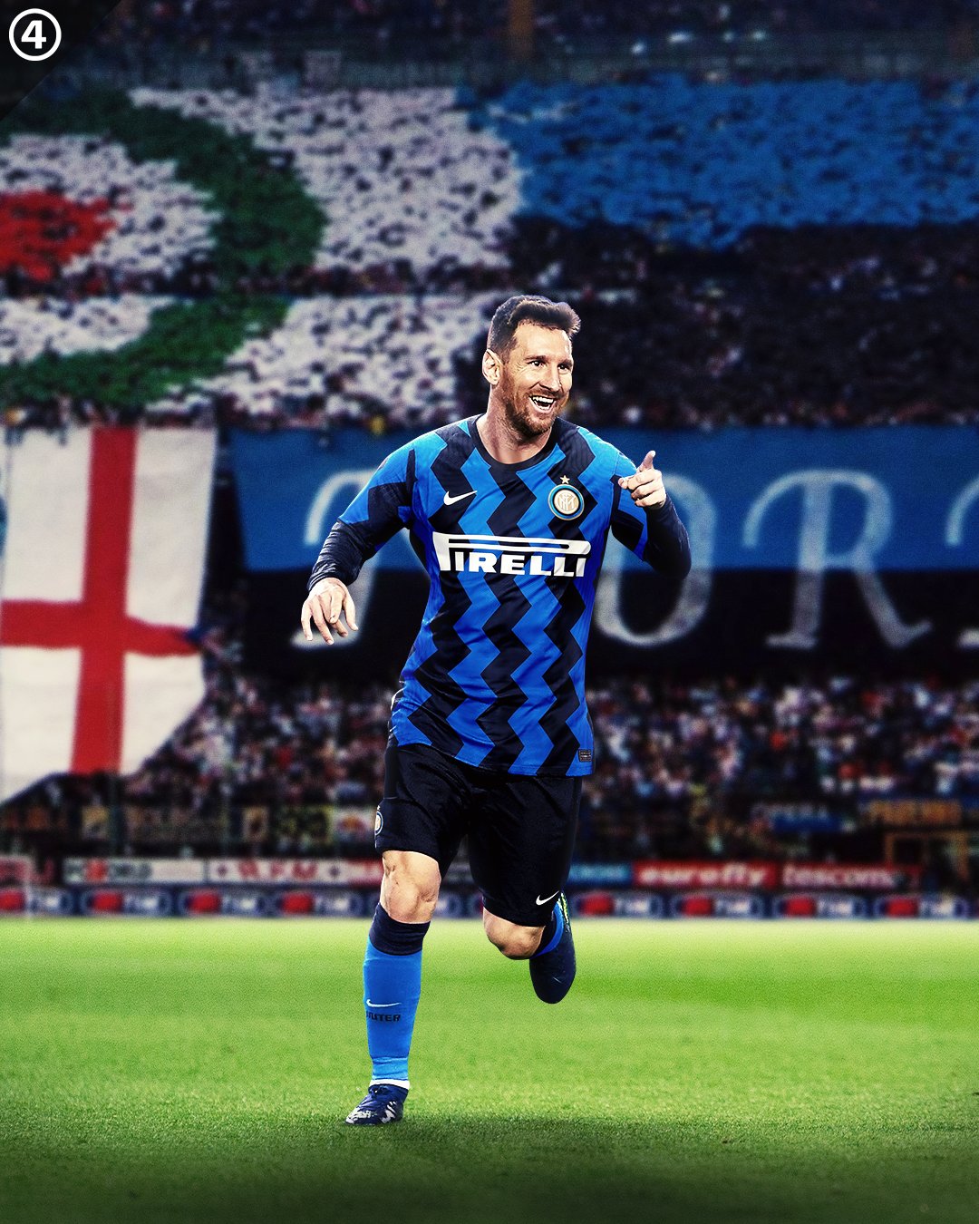 ILUSTRASI - Penampakan Lionel Messi andai gabung Inter Milan.