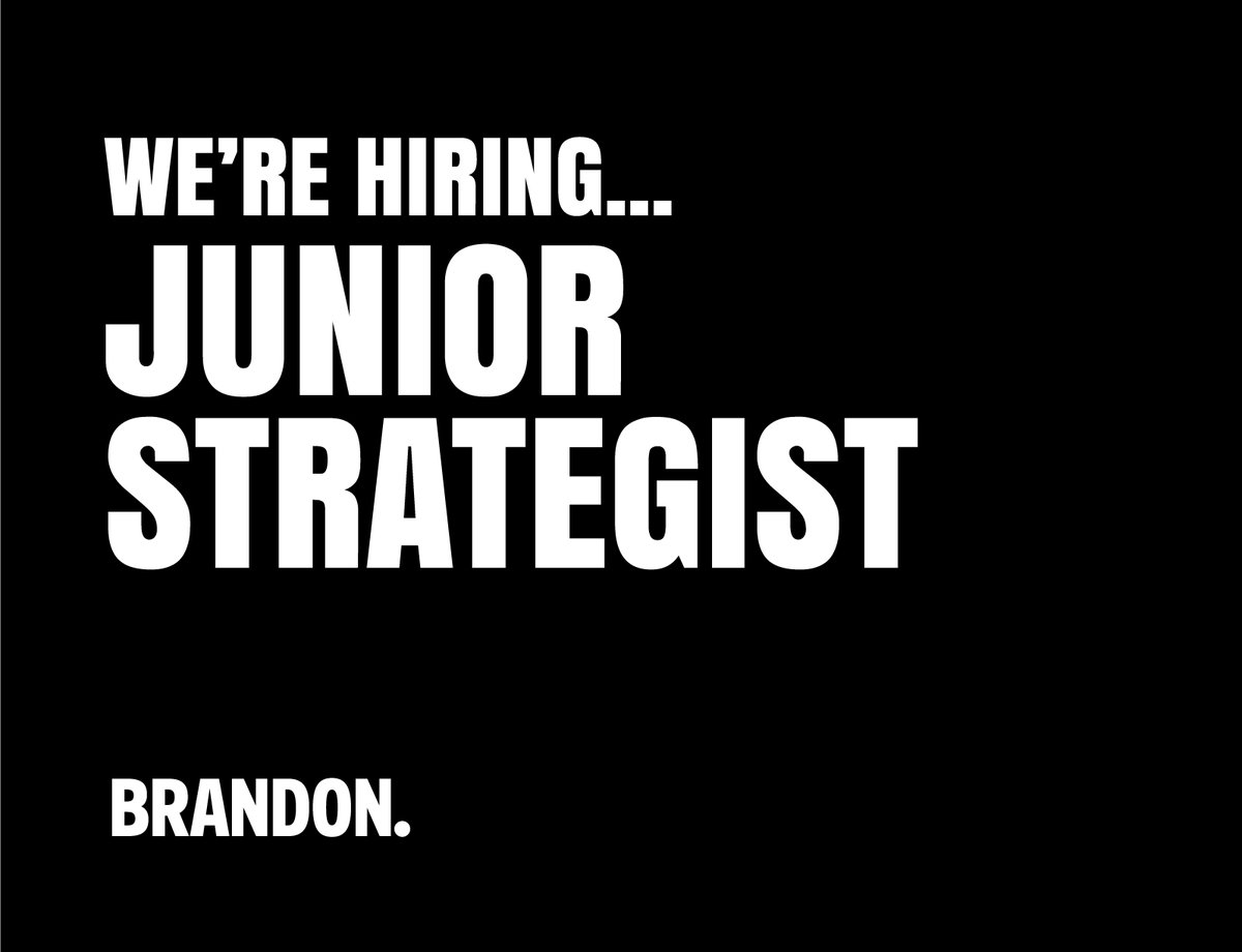We’re searching for a Junior Strategist to support our team helping clients leverage strategic solutions to brand and business challenges. If that sounds like your bag take a look at the full job spec here - brandon-consultants.com/news/articles/… 
#recruiting #hiring #JuniorStrategist