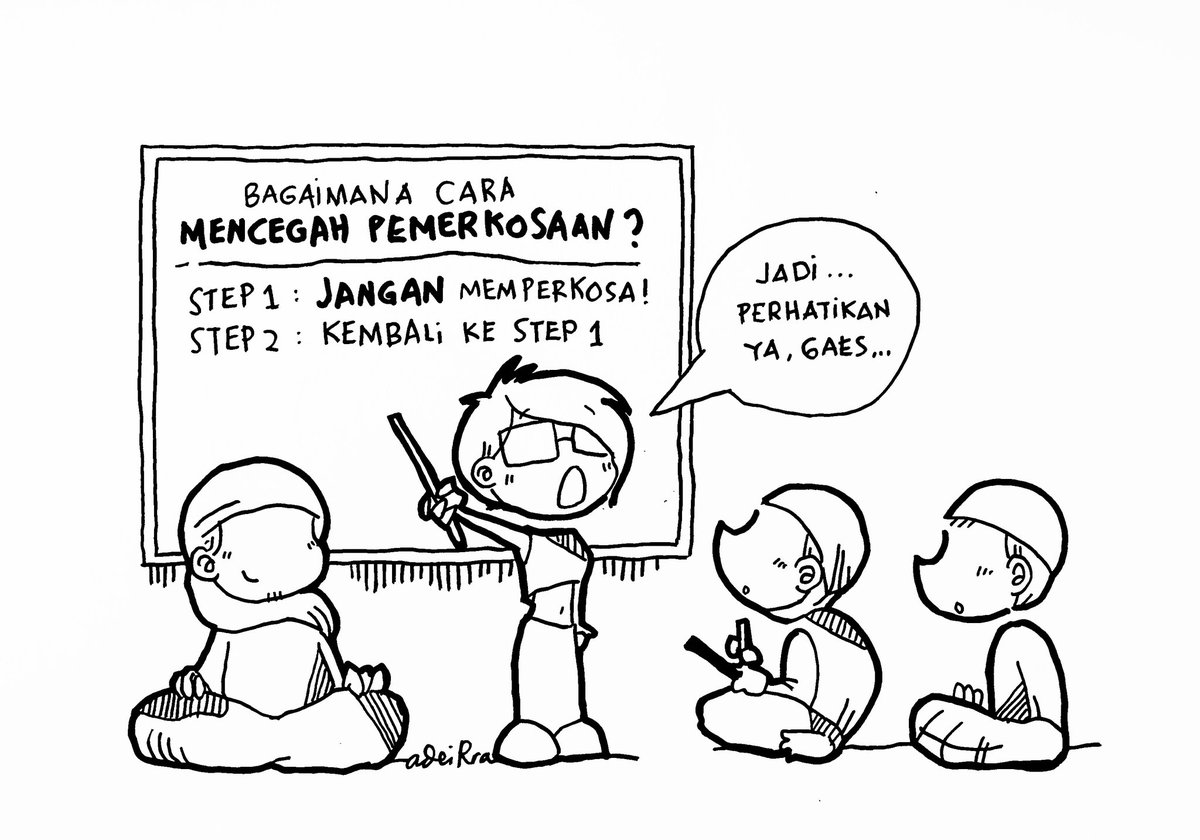 Apapun yg terjadi, pelecehan & kekerasan seksual adalah wujud KEJAHATAN terhadap martabat, tubuh dan seksualitas manusia (korban).Apapun Hujjah & DALIL-DALIL yg kau gunakan untuk menyalahkan korban, sungguh hal itu TIDAK BISA dibenarkan.~A Thread~ #CeritaGuruAdeirra