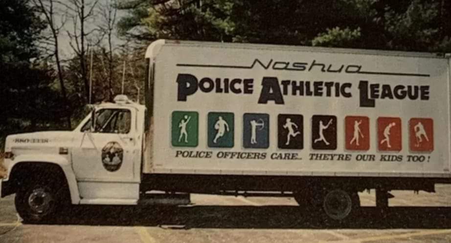 NashuaPAL's tweet photo. Thanks to Craig Michard for sharing this awesome 1993 flashback! We've come a long way from field days in the box truck 💙 @NashuaPolice 
#WeArePAL #CopsKidsCommmunity 
#EveryKidDeservesAPAL https://t.co/un68i8SYt7