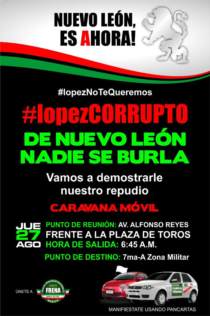 VaLaMa10's tweet photo. #NuevoLeon #CaravanaMovil #lopezCORRUPTO #LopezEspurio #LopezNazi #LopezMexicoTeRepudia #Mexico #SomosMexico https://t.co/dGsysLXT5W