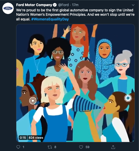 Ford Motor Company "will not stop until we are all equal."That will never happen, so the cringe flat design  @HumansOfFlat , appropriation of wealth, agitation and violence against white people will continue ad infinitum.