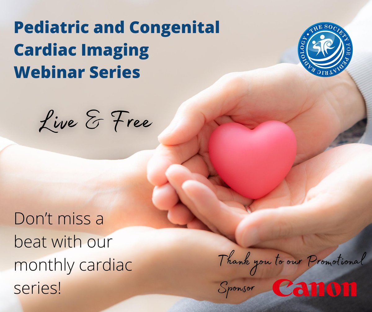 Don’t miss the first session of the SPR Pediatric and Congenital Cardiac Imaging Webinar Series on Sept 17 at Noon Eastern - “Neonatal Cardiac CT”. Click the link below to view additional information and register for this LIVE and FREE webinar! bit.ly/2EGOyHt