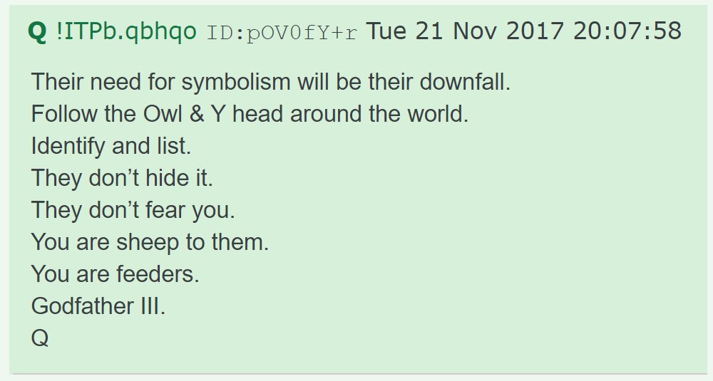 8) However, sometimes the use of symbolism is intentional.Owl and goat head (Y) symbols are often associated with the occult.