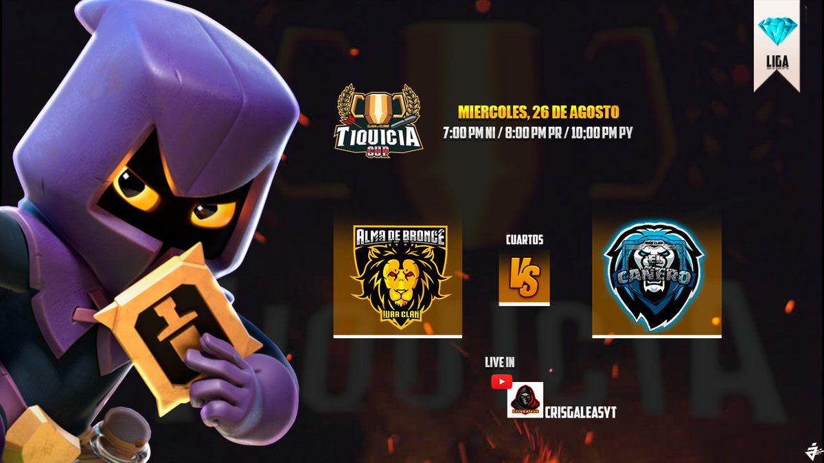 Iniciamos los 4tos de final con esta guerraza 🏆🇨🇷🔥 <a href="/Bronce_Alma/">Alma de Bronce</a> 🆚 #cañero en directo por él canal del crack <a href="/GaleasYt/">CrisGaleasYT</a>