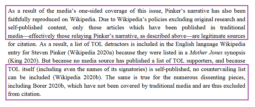 The implications of Steven Pinker's access to media, and the way journalists faithfully listened to him but not to linguists who had written the letter, reach far. 3/